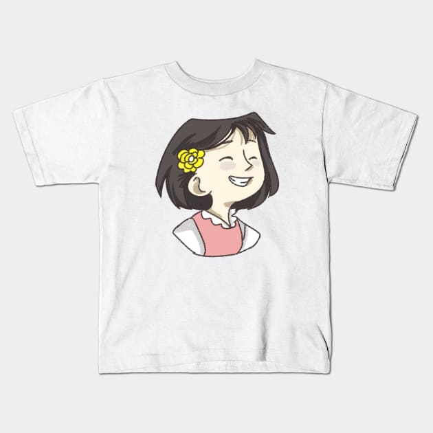 Short hair girl Kids T-Shirt by Ricebowl 